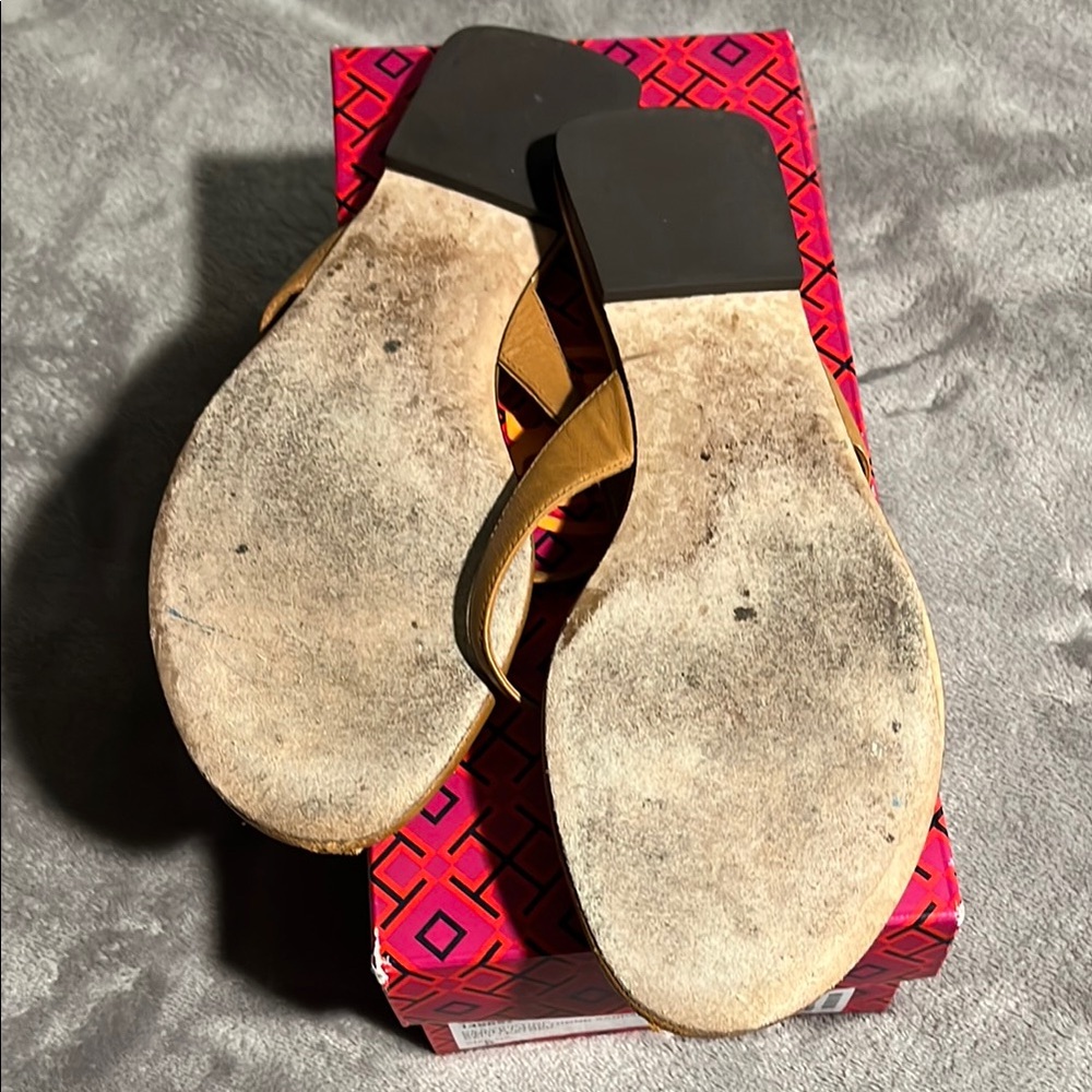 Tory Burch Simple Logo Leather Thong Sandal - Picture 6 of 6